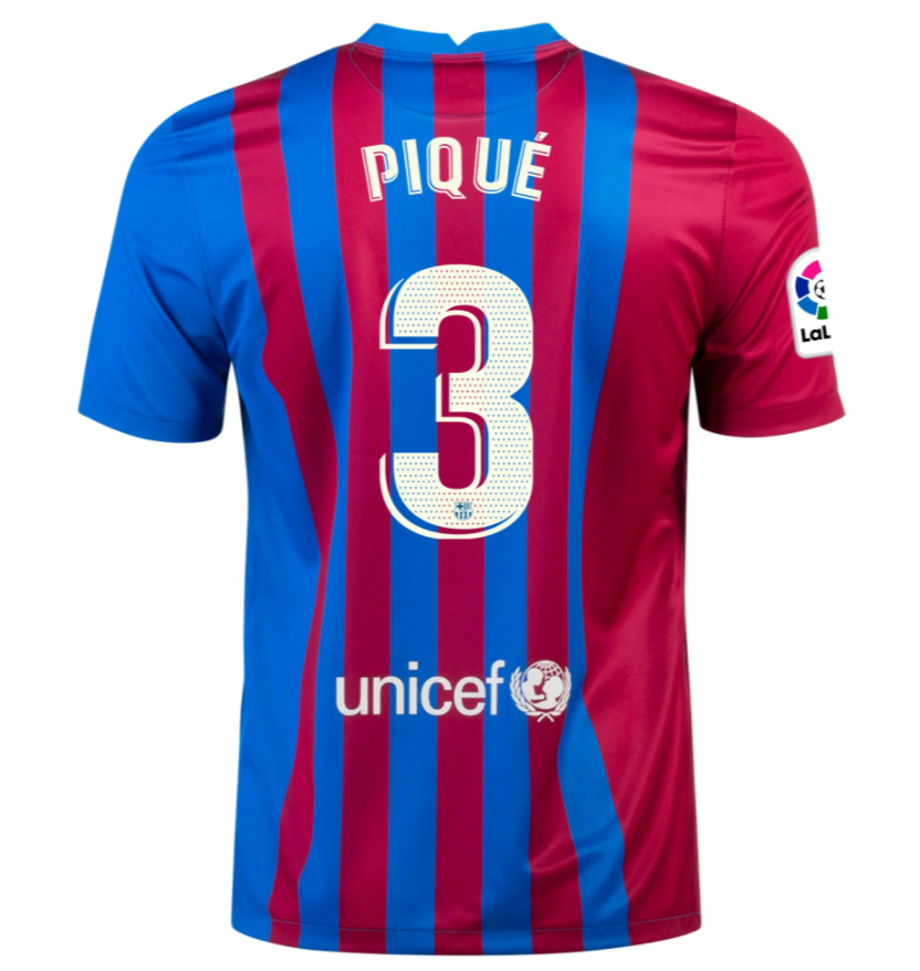 2021/22 Barcelona Home Kit Soccer Jersey with GERARD PIQUÉ 3 printing